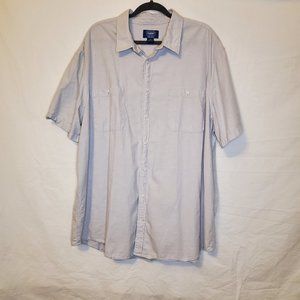 3XLT Light Grey Button Down